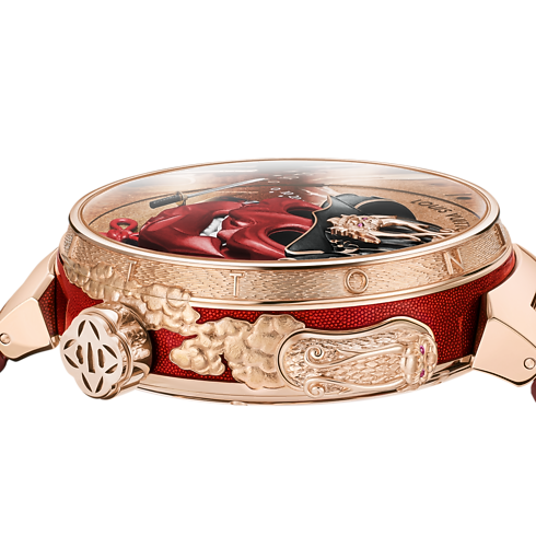 Tambour Bushido Automata, orologio manuale, 46,8 mm, oro rosa Orologi Tutti gli orologi } | LOUIS VUITTON (Zoom prodotto)