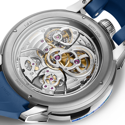 Tambour Galactique, orologio manuale, 46,7 mm, titanio e oro bianco Orologi Tutti gli orologi } | LOUIS VUITTON (Zoom prodotto)