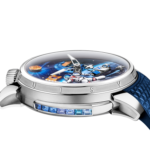 Tambour Galactique, orologio manuale, 46,7 mm, titanio e oro bianco Orologi Tutti gli orologi } | LOUIS VUITTON (Zoom prodotto)