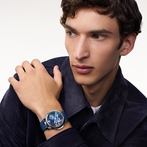 Tambour Galactique, orologio manuale, 46,7 mm, titanio e oro bianco Orologi Tutti gli orologi } | LOUIS VUITTON (Zoom prodotto)