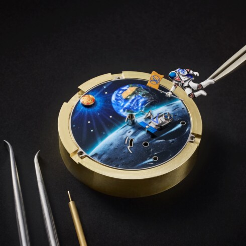 Tambour Galactique, orologio manuale, 46,7 mm, titanio e oro bianco Orologi Tutti gli orologi } | LOUIS VUITTON