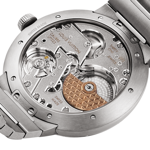Tambour, orologio automatico, 40 mm, acciaio Orologi Tutti gli orologi } | LOUIS VUITTON (Zoom prodotto)
