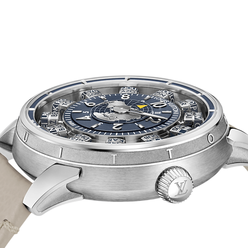 Tambour Spin Time Air Antipode, orologio automatico, 42,5 mm, oro bianco Orologi Tutti gli orologi } | LOUIS VUITTON (Zoom prodotto)