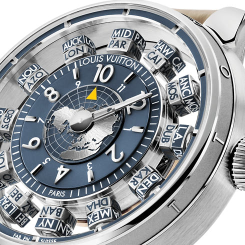 Tambour Spin Time Air Antipode, orologio automatico, 42,5 mm, oro bianco Orologi Tutti gli orologi } | LOUIS VUITTON (Zoom prodotto)