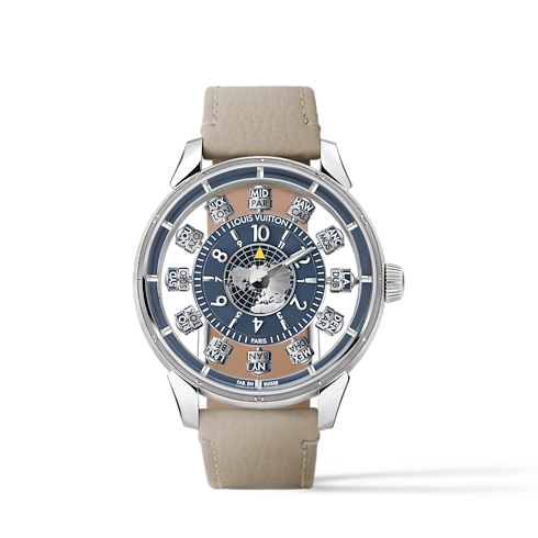Tambour Spin Time Air Antipode, orologio automatico, 42,5 mm, oro bianco Orologi Tutti gli orologi } | LOUIS VUITTON (Zoom prodotto)