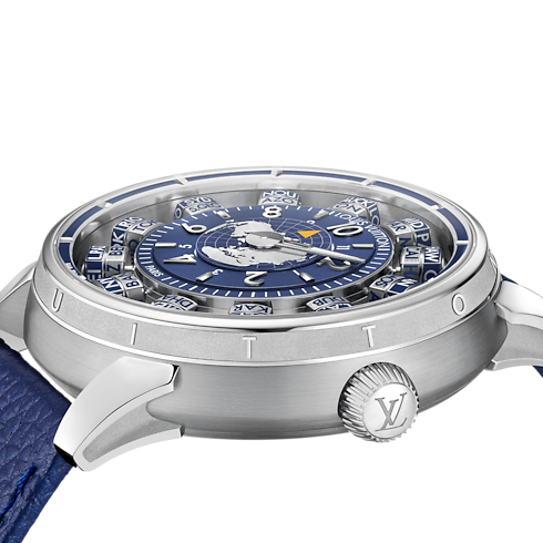 Tambour Spin Time Air Antipode, orologio automatico, 42,5 mm, oro bianco Orologi Tutti gli orologi } | LOUIS VUITTON (Zoom prodotto)