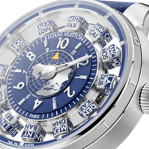Tambour Spin Time Air Antipode, orologio automatico, 42,5 mm, oro bianco Orologi Tutti gli orologi } | LOUIS VUITTON (Zoom prodotto)