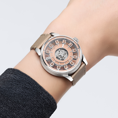 Tambour Spin Time Air Flying Tourbillon, orologio automatico, 42,5 mm, platino Orologi Tutti gli orologi } | LOUIS VUITTON (Zoom prodotto)
