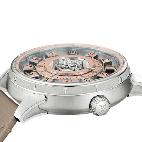Tambour Spin Time Air Flying Tourbillon, orologio automatico, 42,5 mm, platino Orologi Tutti gli orologi } | LOUIS VUITTON (Zoom prodotto)