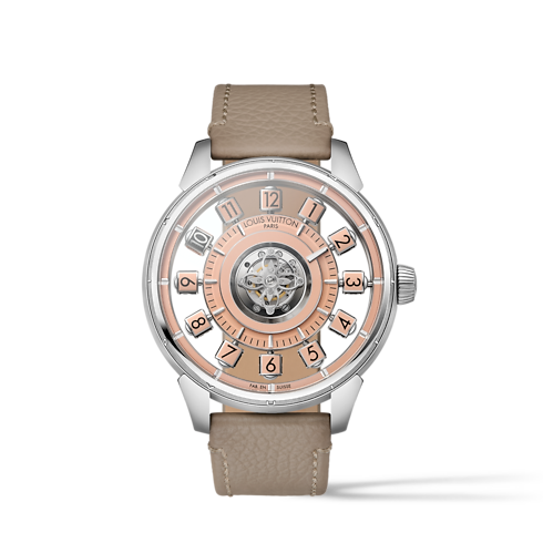 Tambour Spin Time Air Flying Tourbillon, orologio automatico, 42,5 mm, platino Orologi Tutti gli orologi } | LOUIS VUITTON (Zoom prodotto)