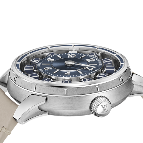 Tambour Spin Time Air, orologio automatico, 42,5 mm, oro bianco Orologi Tutti gli orologi } | LOUIS VUITTON (Zoom prodotto)