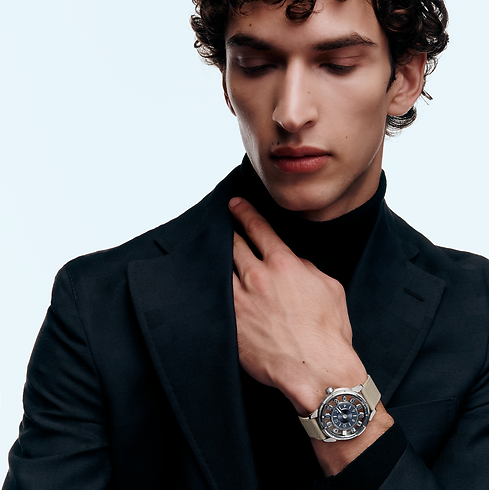 Tambour Spin Time Air, orologio automatico, 42,5 mm, oro bianco Orologi Tutti gli orologi } | LOUIS VUITTON (Zoom prodotto)