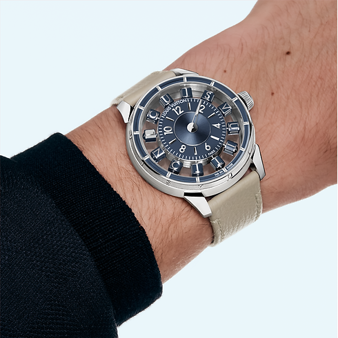 Tambour Spin Time Air, orologio automatico, 42,5 mm, oro bianco Orologi Tutti gli orologi } | LOUIS VUITTON (Zoom prodotto)