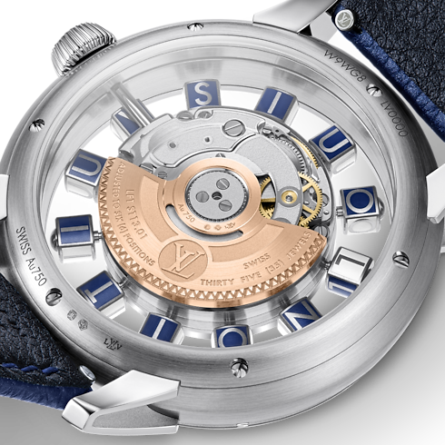 Tambour Spin Time Air, orologio automatico, 42,5 mm, oro bianco Orologi Tutti gli orologi } | LOUIS VUITTON (Zoom prodotto)