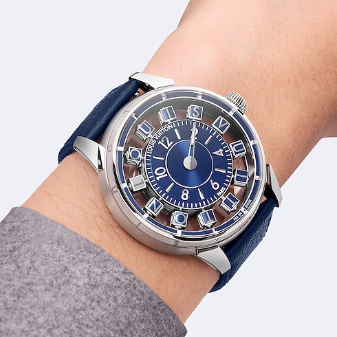 Tambour Spin Time Air, orologio automatico, 42,5 mm, oro bianco Orologi Tutti gli orologi } | LOUIS VUITTON (Zoom prodotto)