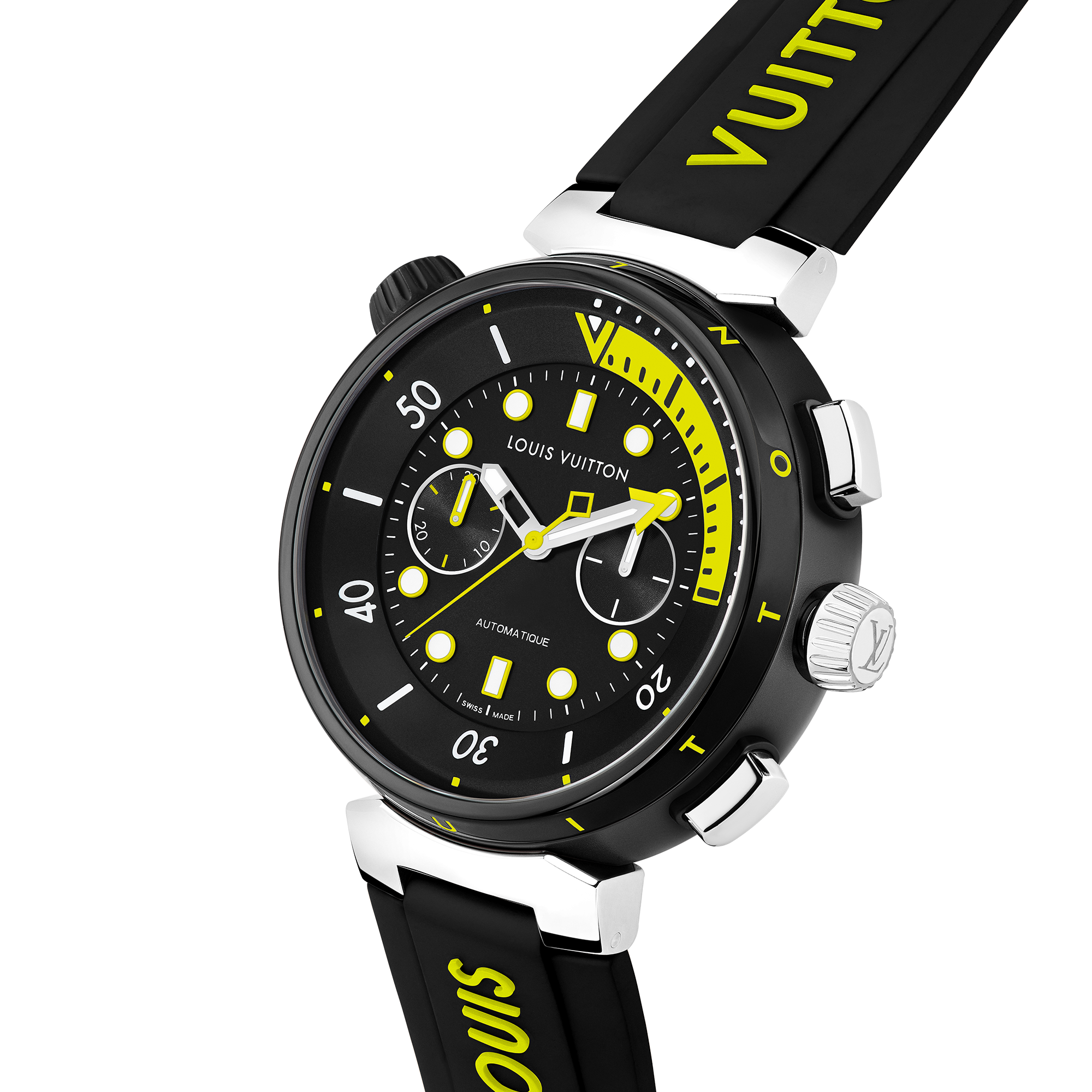 Tambour Street Diver Chronograph, orologio automatico, 46 mm, acciaio  Orologi Tutti gli orologi } | LOUIS VUITTON (Zoom prodotto)