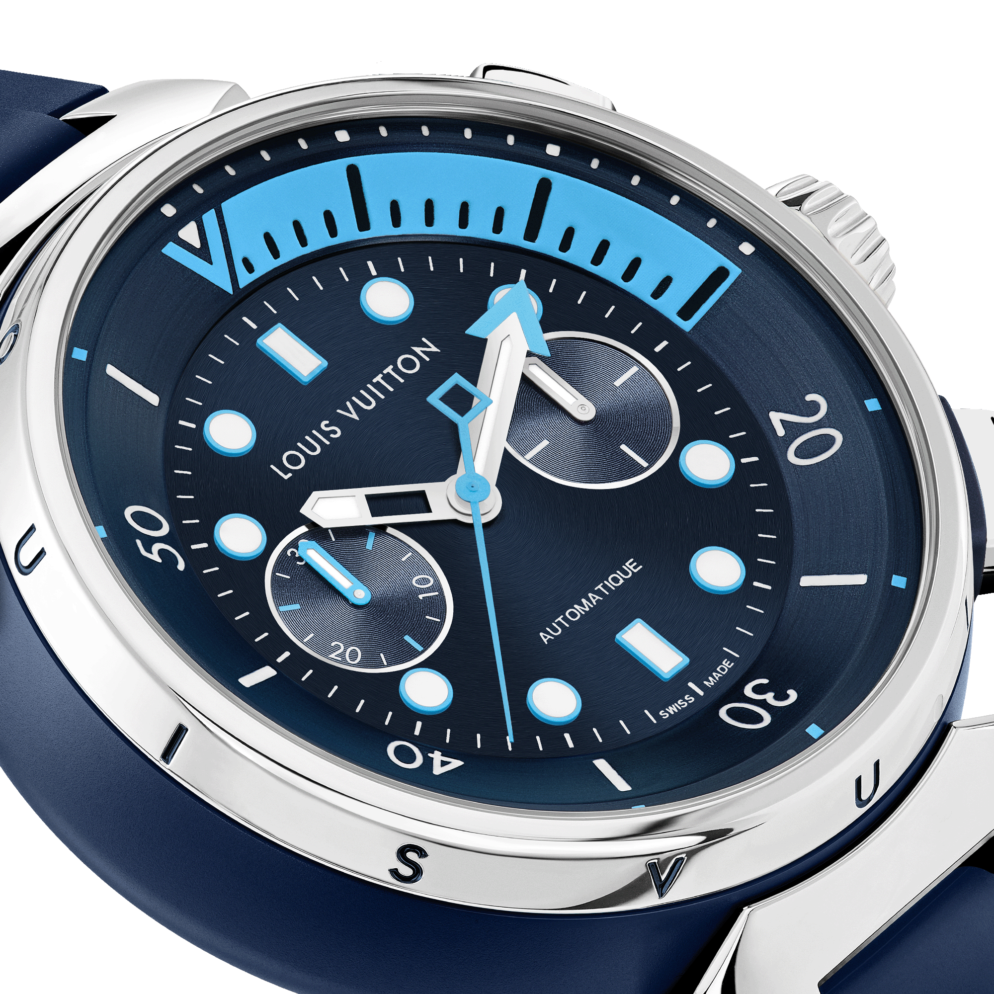 Tambour Street Diver Chronograph, orologio automatico, 46 mm, acciaio  Orologi Tutti gli orologi } | LOUIS VUITTON (Zoom prodotto)