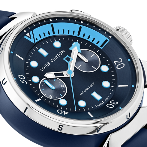 Tambour Street Diver Chronograph, orologio automatico, 46 mm, acciaio Orologi Tutti gli orologi } | LOUIS VUITTON (Zoom prodotto)