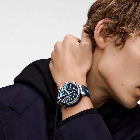 Tambour Street Diver Chronograph, orologio automatico, 46 mm, acciaio Orologi Tutti gli orologi } | LOUIS VUITTON (Zoom prodotto)