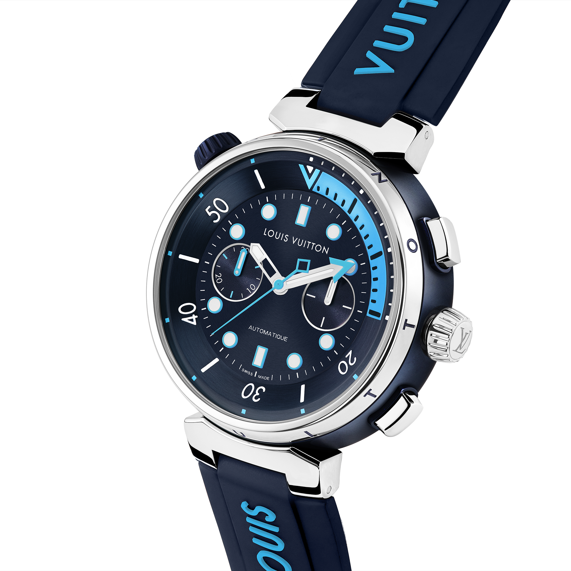 Tambour Street Diver Chronograph, orologio automatico, 46 mm, acciaio  Orologi Tutti gli orologi } | LOUIS VUITTON (Zoom prodotto)