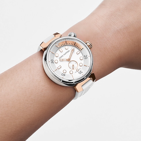 Tambour Street Diver, orologio al quarzo, 39,5 mm, acciaio e oro rosa Orologi Tutti gli orologi } | LOUIS VUITTON (Zoom prodotto)