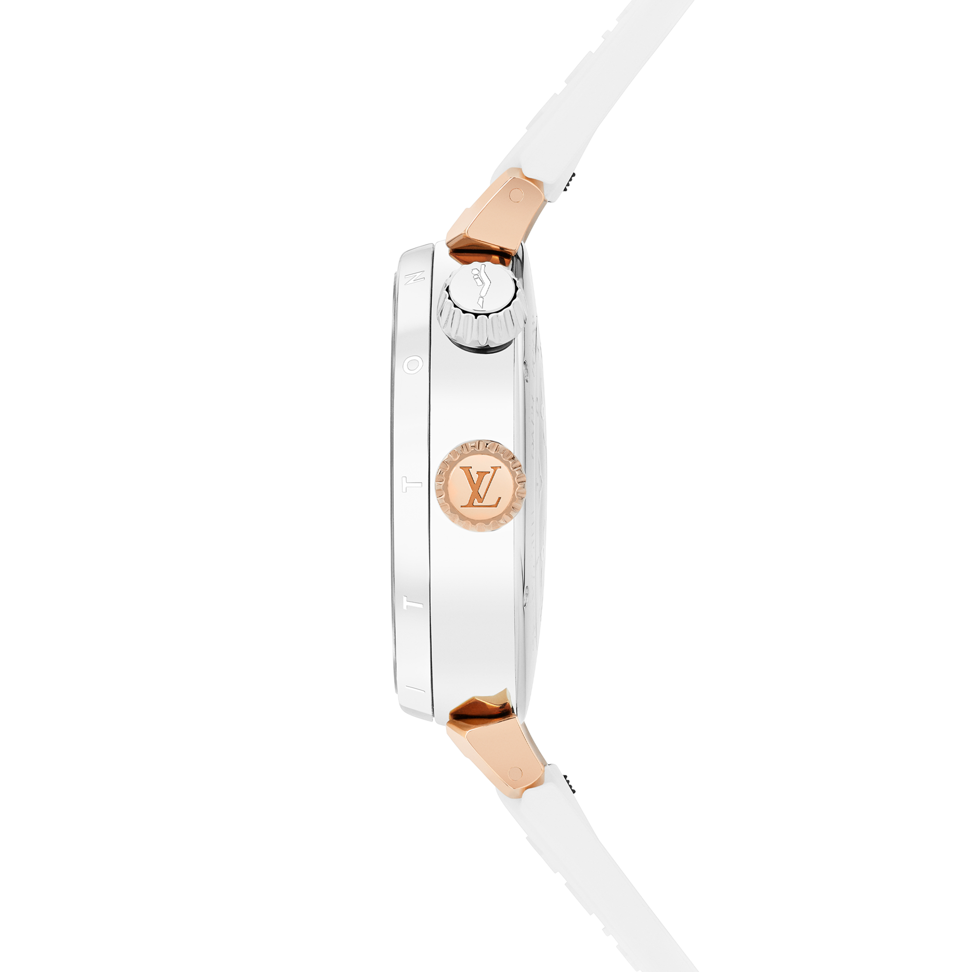 Tambour Street Diver, orologio al quarzo, 39,5 mm, acciaio e oro rosa  Orologi Tutti gli orologi } | LOUIS VUITTON (Zoom prodotto)