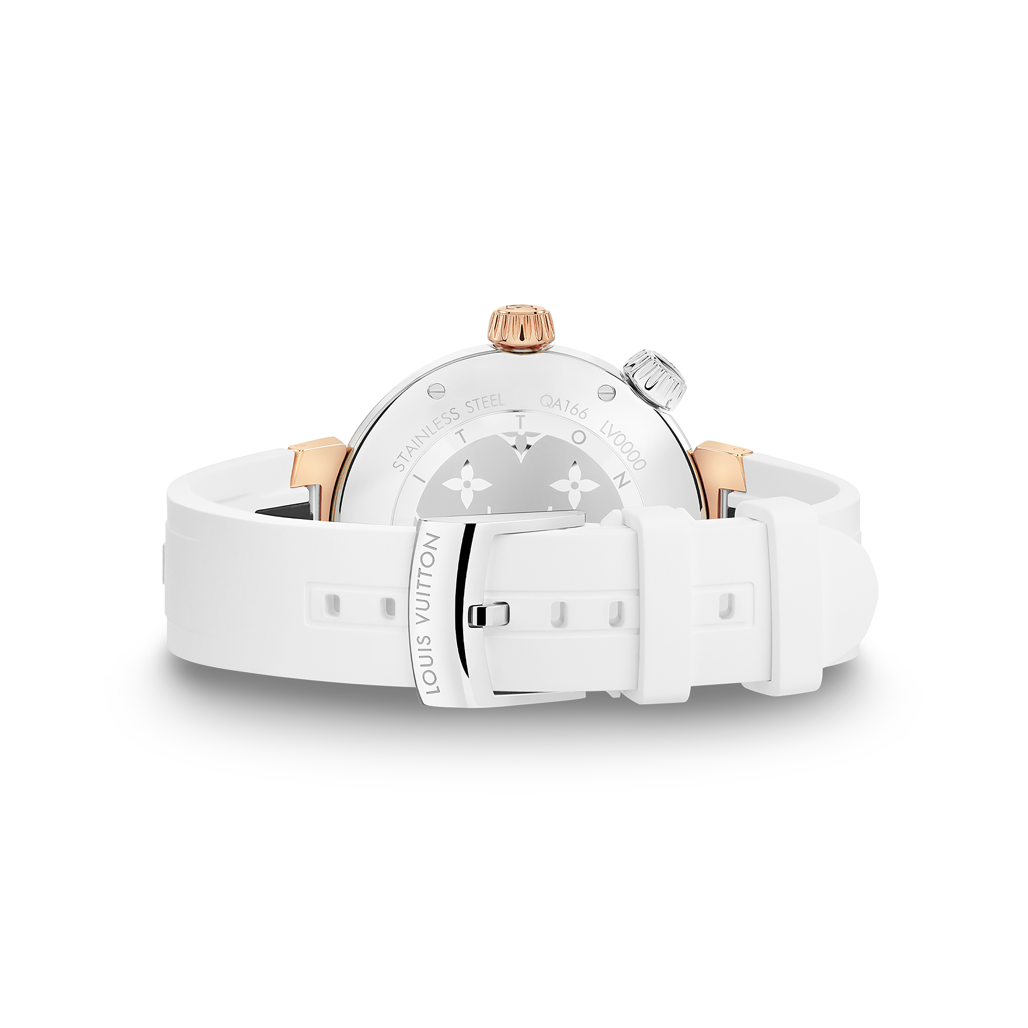 Tambour Street Diver, orologio al quarzo, 39,5 mm, acciaio e oro rosa  Orologi Tutti gli orologi } | LOUIS VUITTON (Zoom prodotto)