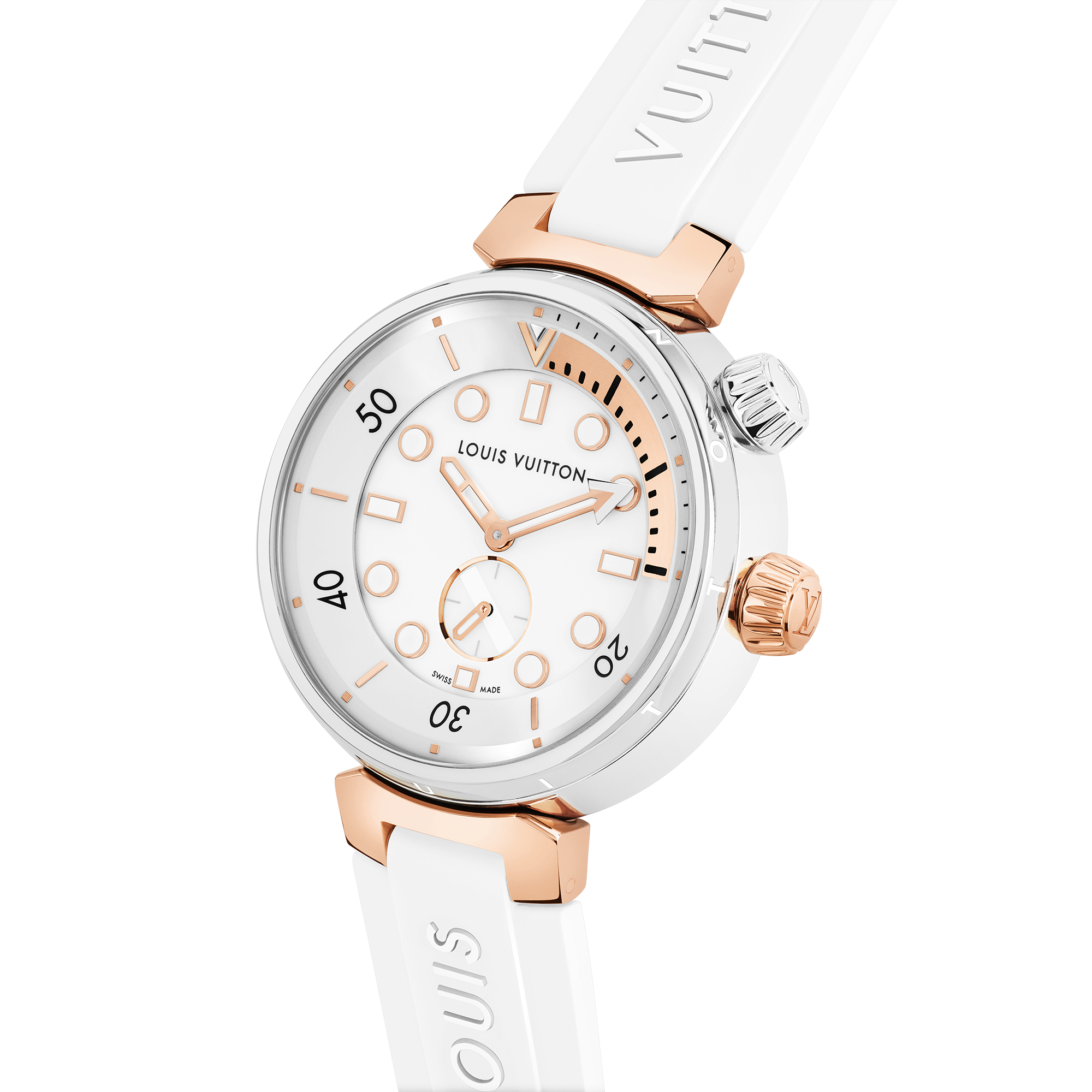 Tambour Street Diver, orologio al quarzo, 39,5 mm, acciaio e oro rosa  Orologi Tutti gli orologi } | LOUIS VUITTON (Zoom prodotto)