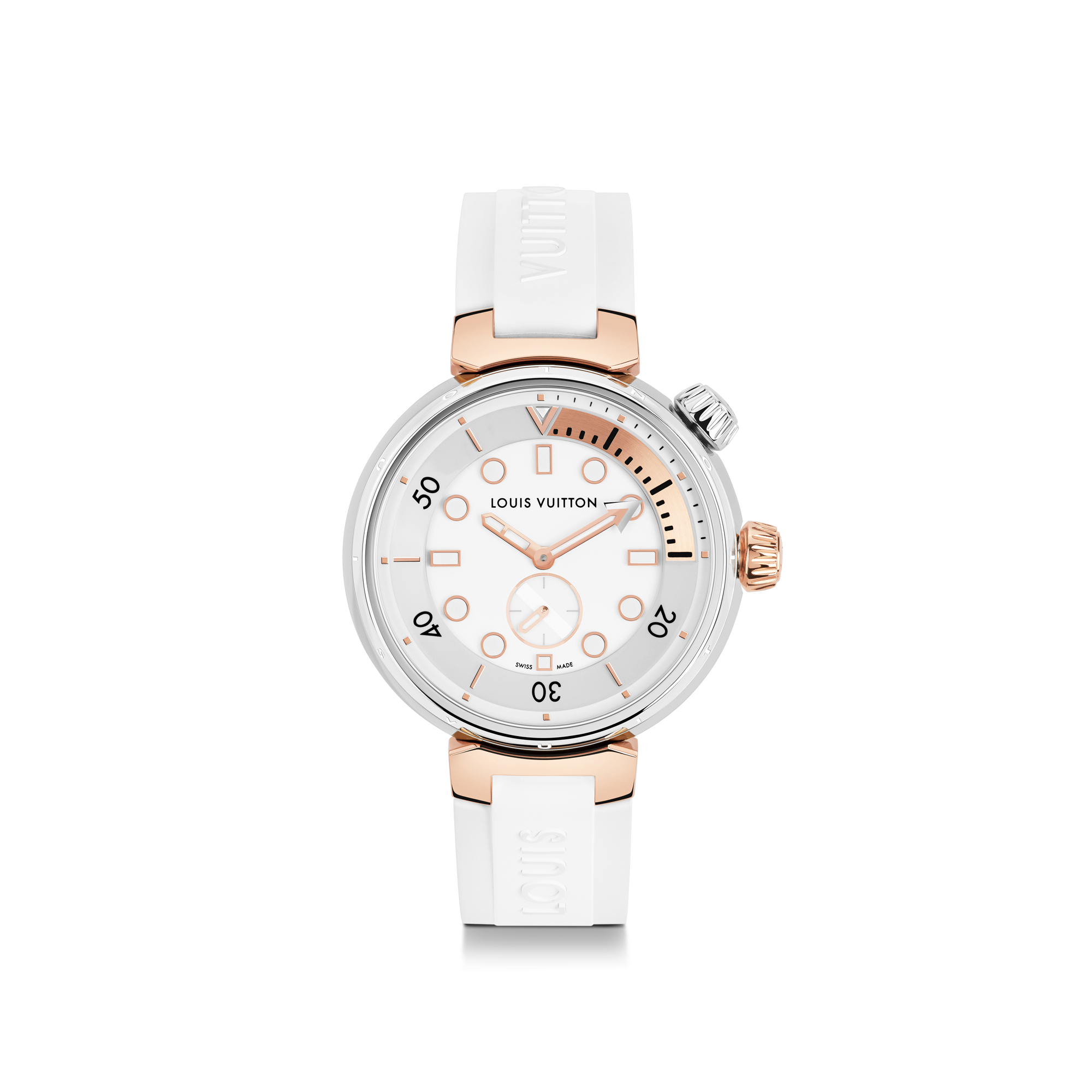 Tambour Street Diver, orologio al quarzo, 39,5 mm, acciaio e oro rosa  Orologi Tutti gli orologi } | LOUIS VUITTON (Zoom prodotto)