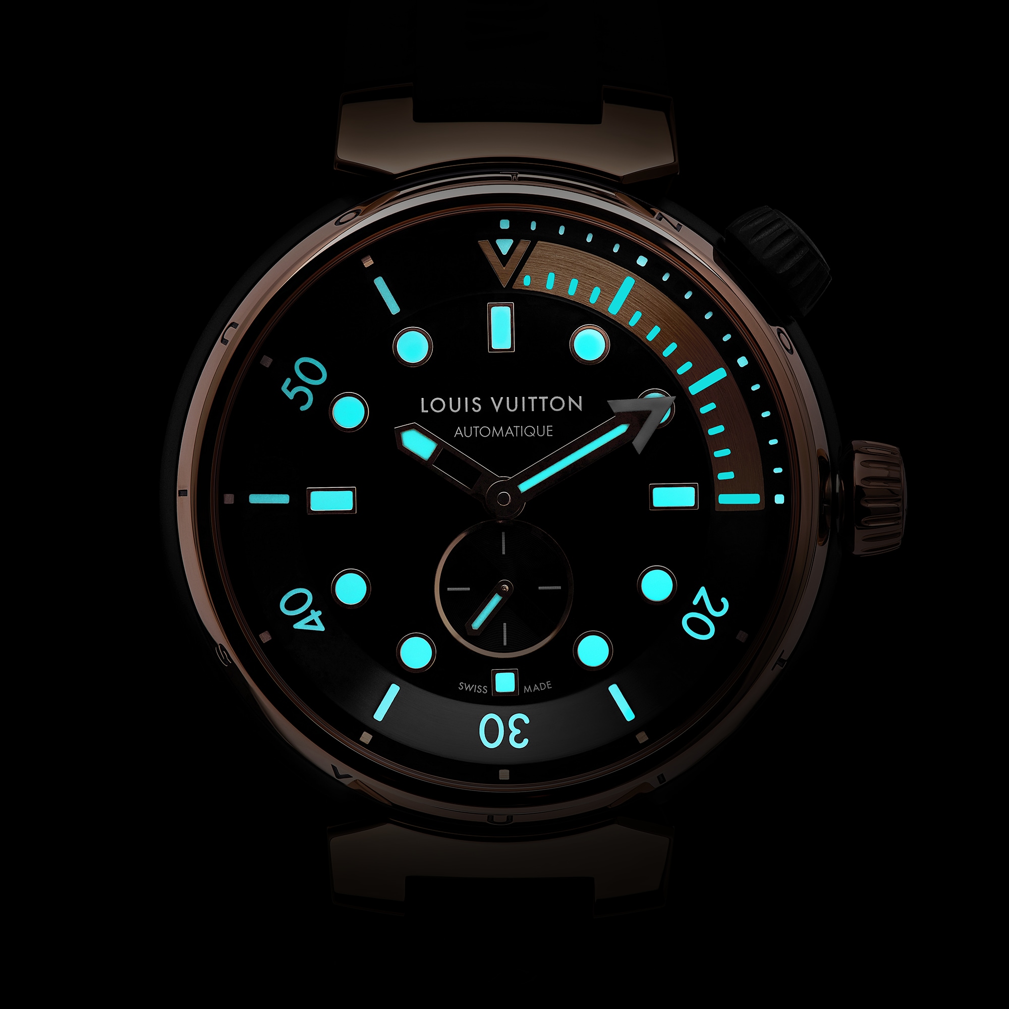 Tambour Street Diver, orologio automatico, 44 mm, acciaio e oro rosa  Orologi Tutti gli orologi } | LOUIS VUITTON (Zoom prodotto)