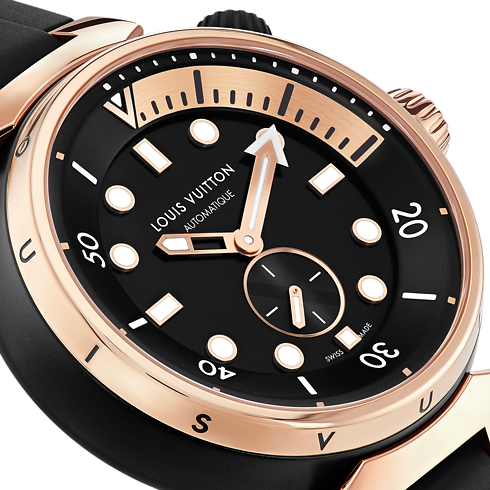 Tambour Street Diver, orologio automatico, 44 mm, acciaio e oro rosa Orologi Tutti gli orologi } | LOUIS VUITTON (Zoom prodotto)