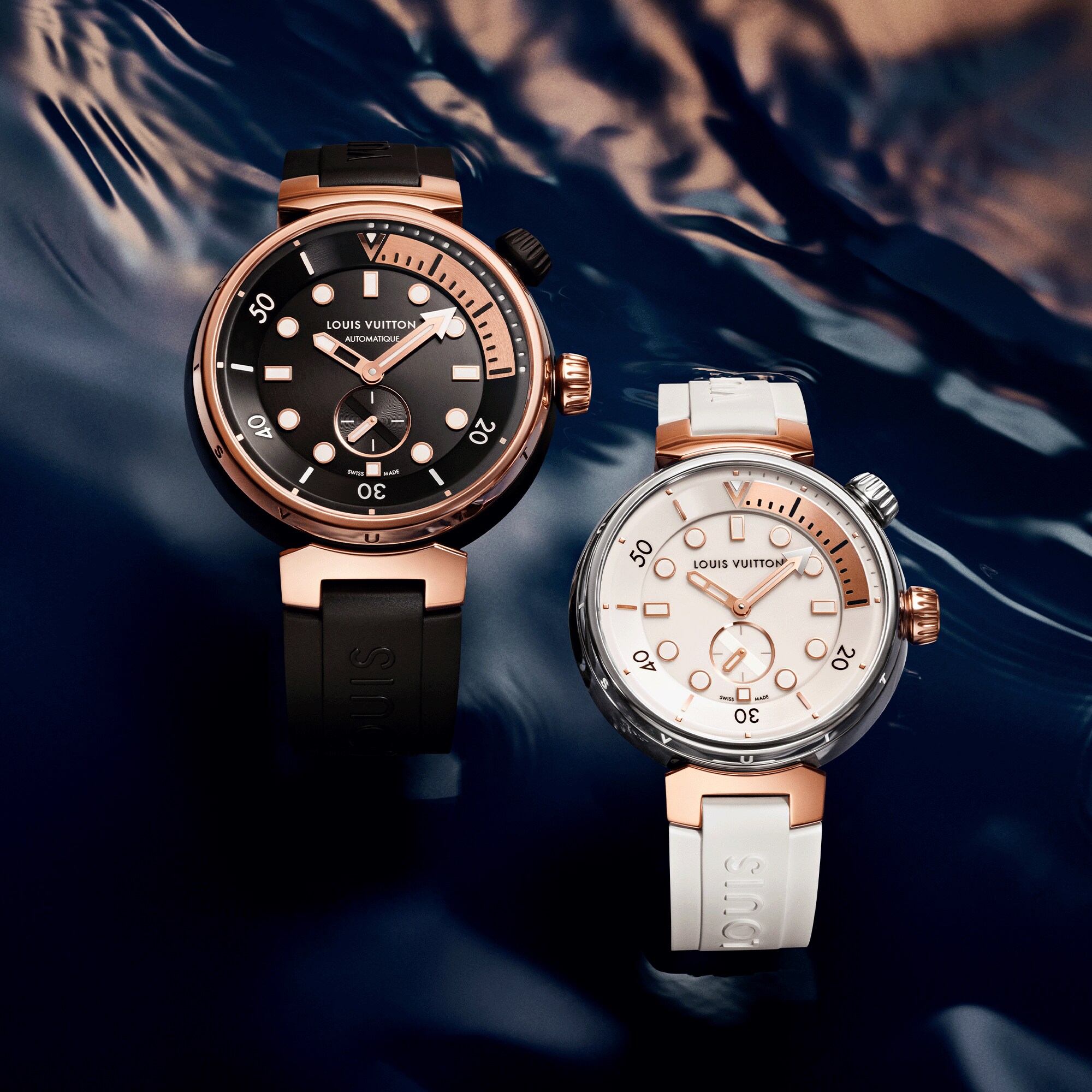 Tambour Street Diver, orologio automatico, 44 mm, acciaio e oro rosa  Orologi Tutti gli orologi } | LOUIS VUITTON (Zoom prodotto)