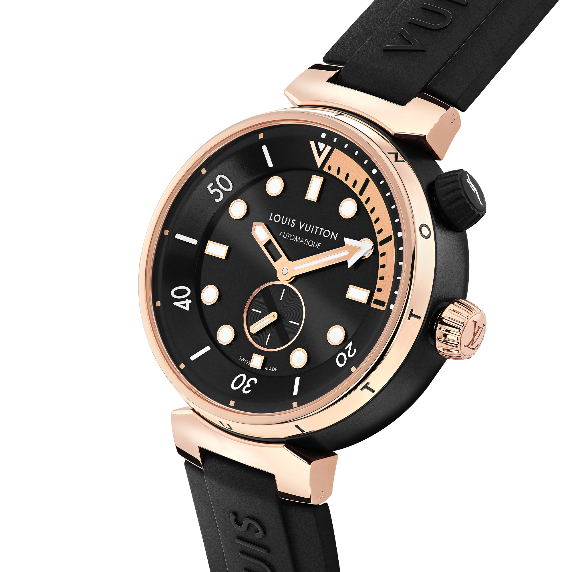Tambour Street Diver, orologio automatico, 44 mm, acciaio e oro rosa  Orologi Tutti gli orologi } | LOUIS VUITTON (Zoom prodotto)