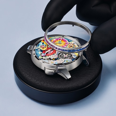 Tambour Taiko Arty Automata, 42 mm, oro bianco Orologi Tutti gli orologi } | LOUIS VUITTON