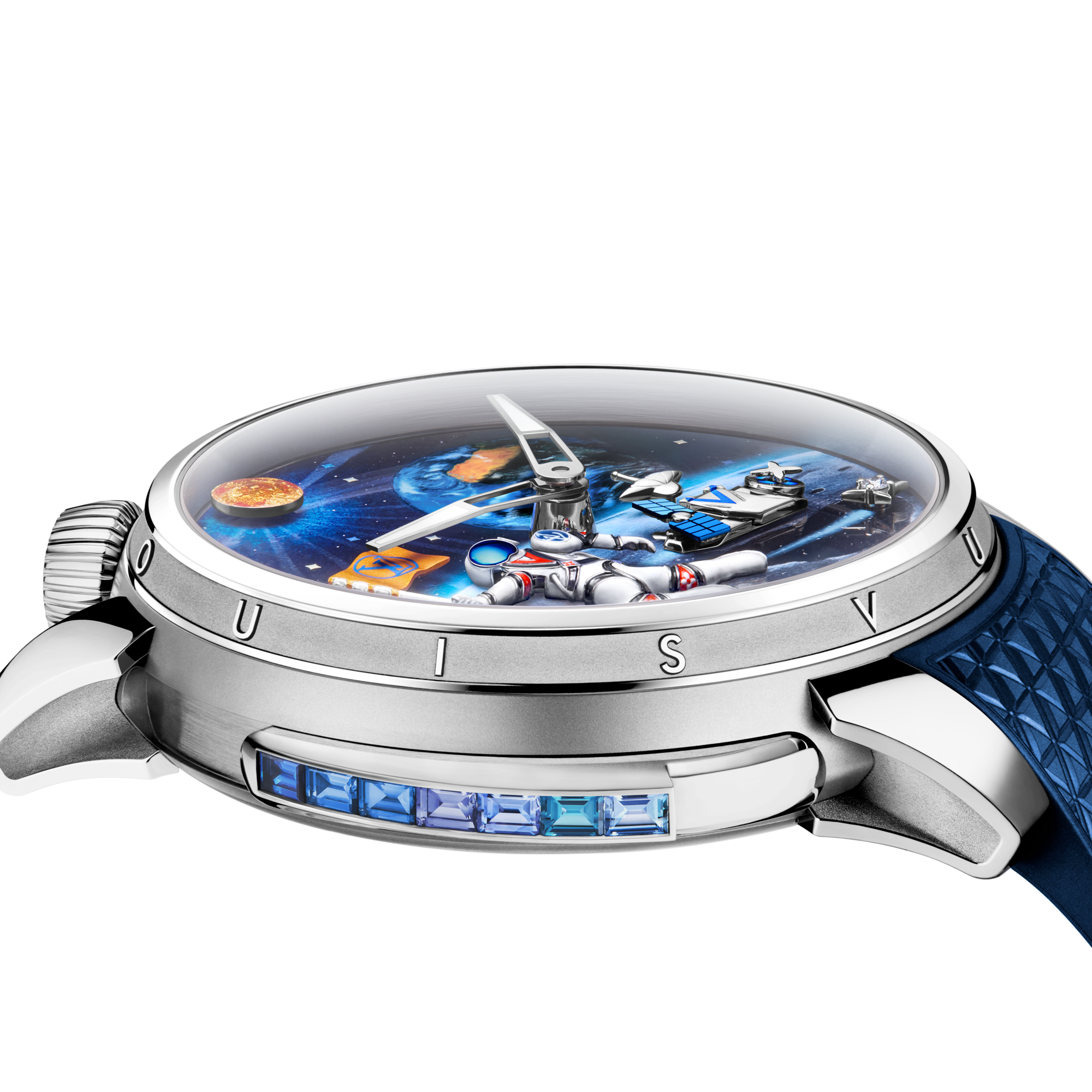 Tambour Taiko Galactique, orologio manuale, 46,7 mm, titanio e oro bianco  Orologi Tutti gli orologi } | LOUIS VUITTON (Zoom prodotto)