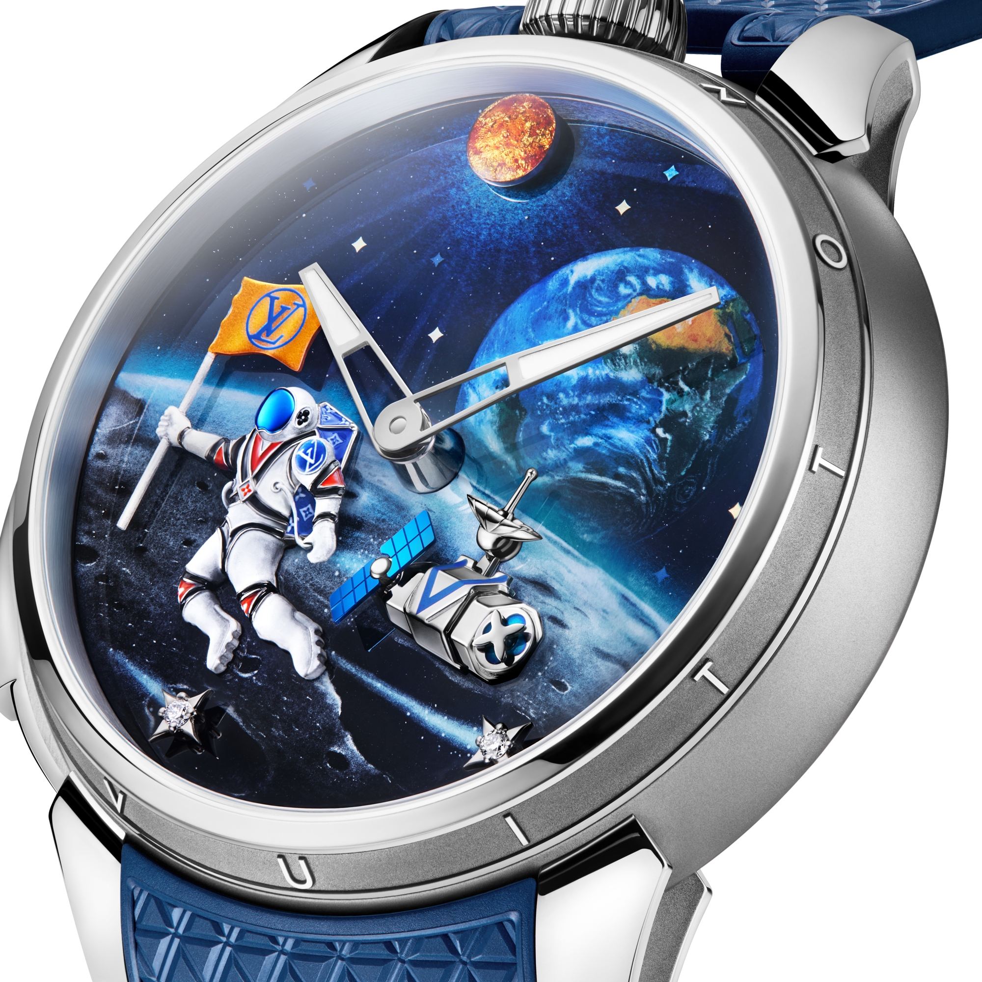 Tambour Taiko Galactique, orologio manuale, 46,7 mm, titanio e oro bianco  Orologi Tutti gli orologi } | LOUIS VUITTON (Zoom prodotto)