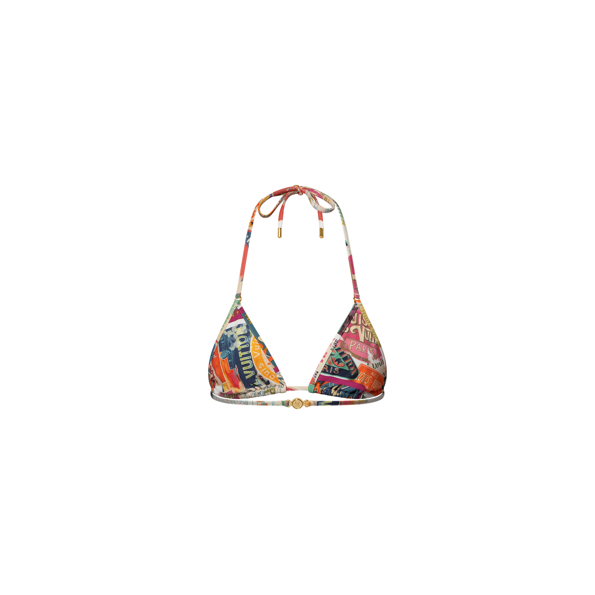 Top bikini con motivo di applicazioni ispirate ai viaggi  Donna Abbigliamento Costumi | LOUIS VUITTON (Zoom prodotto)