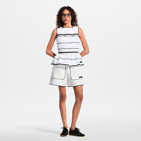 Top con volant con dettaglio in pizzo Donna Ready-to-Wear Camicie e T-Shirt | LOUIS VUITTON (Zoom prodotto)