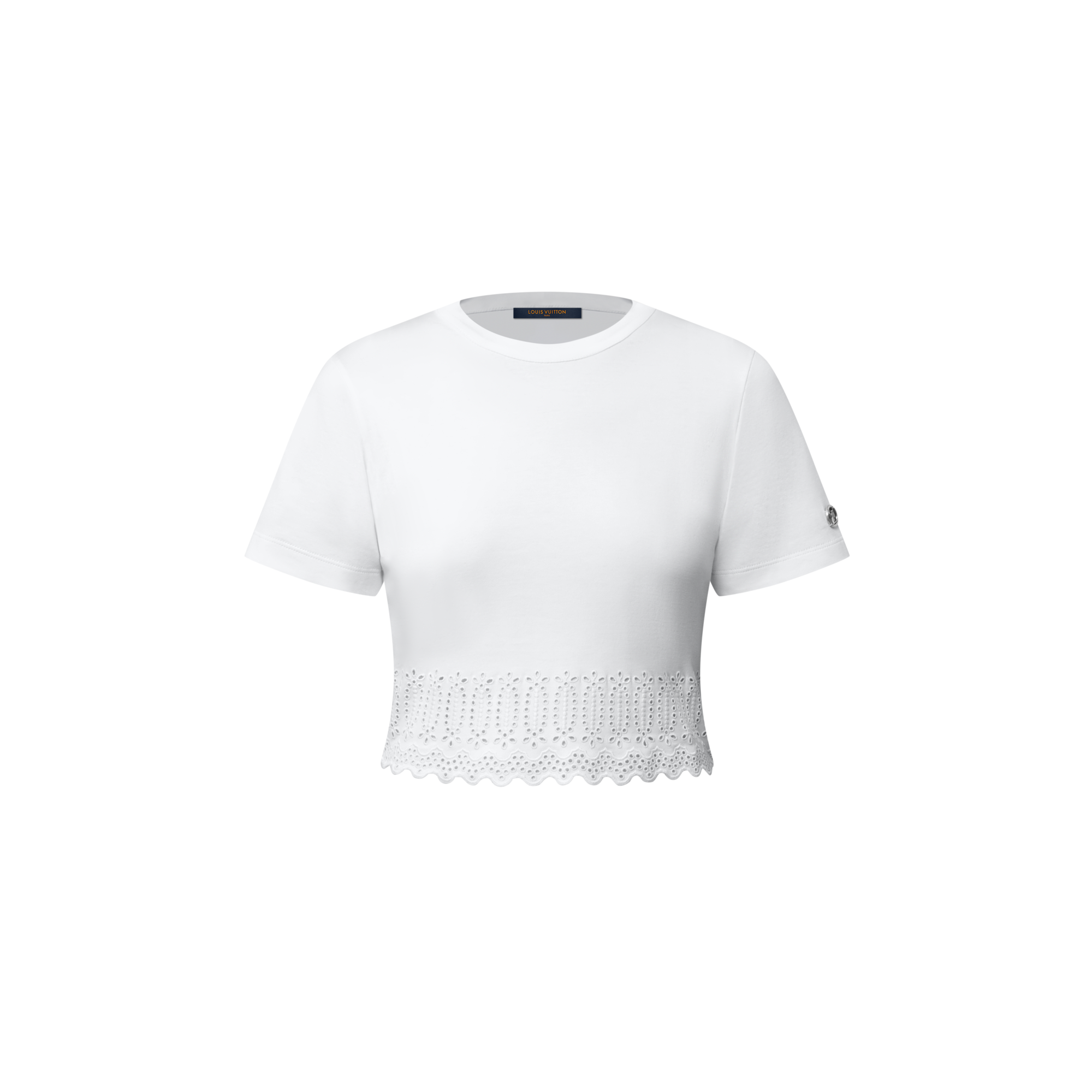 Top corto con finiture in Sangallo  Donna Abbigliamento Camicie e T-Shirt | LOUIS VUITTON (Zoom prodotto)