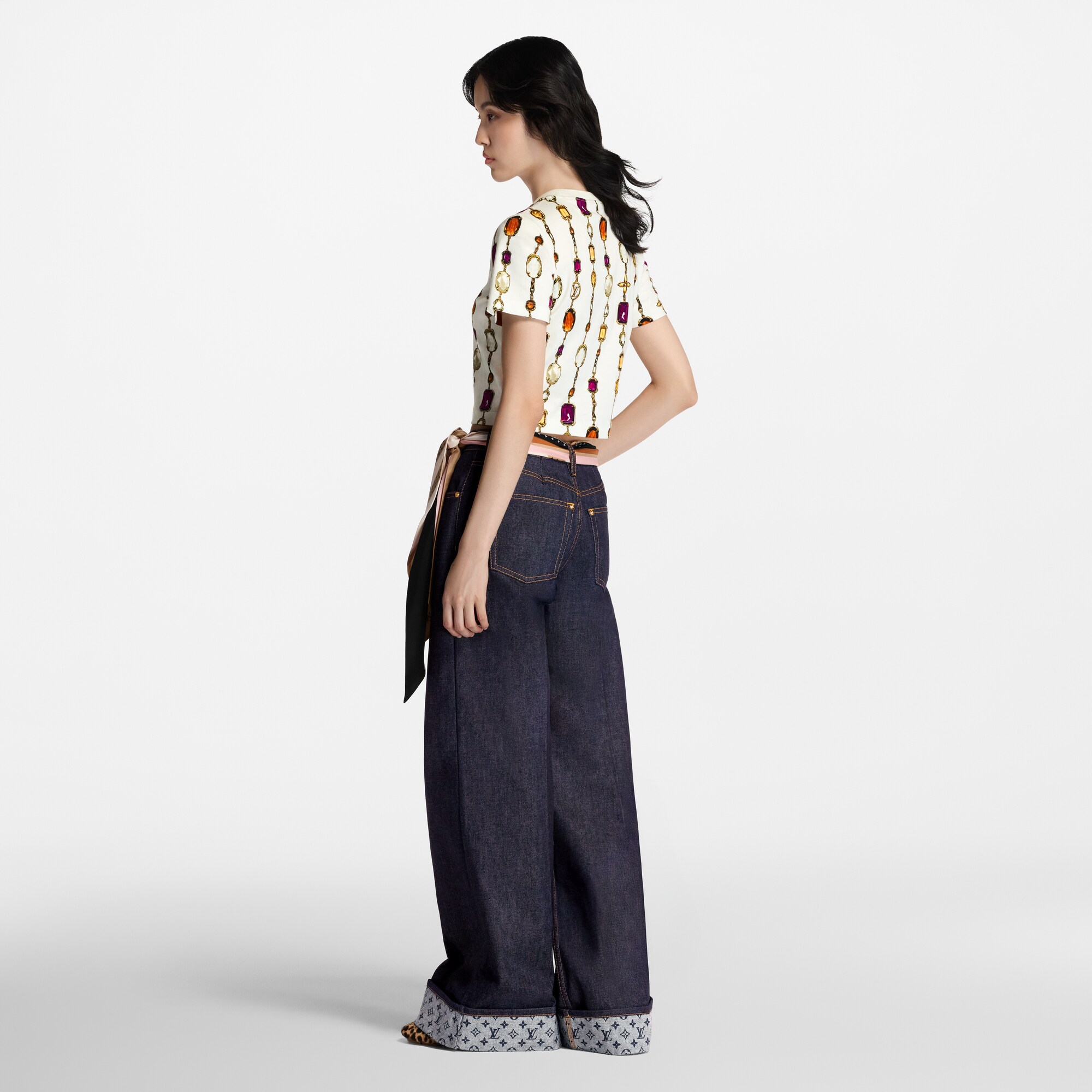 Top corto con motivo di collana stampato  Donna Abbigliamento Camicie e T-Shirt | LOUIS VUITTON (Zoom prodotto)