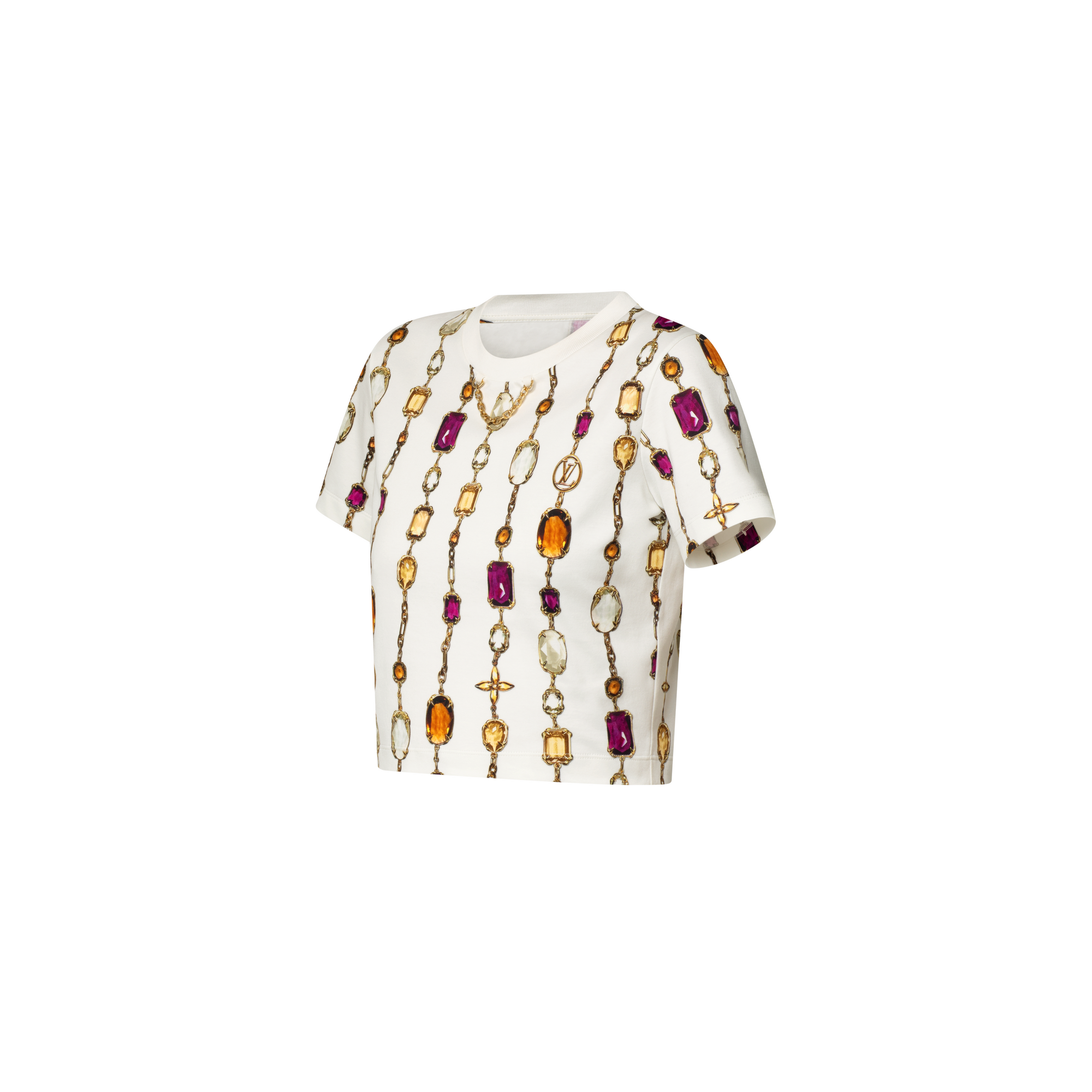 Top corto con motivo di collana stampato  Donna Abbigliamento Camicie e T-Shirt | LOUIS VUITTON (Zoom prodotto)
