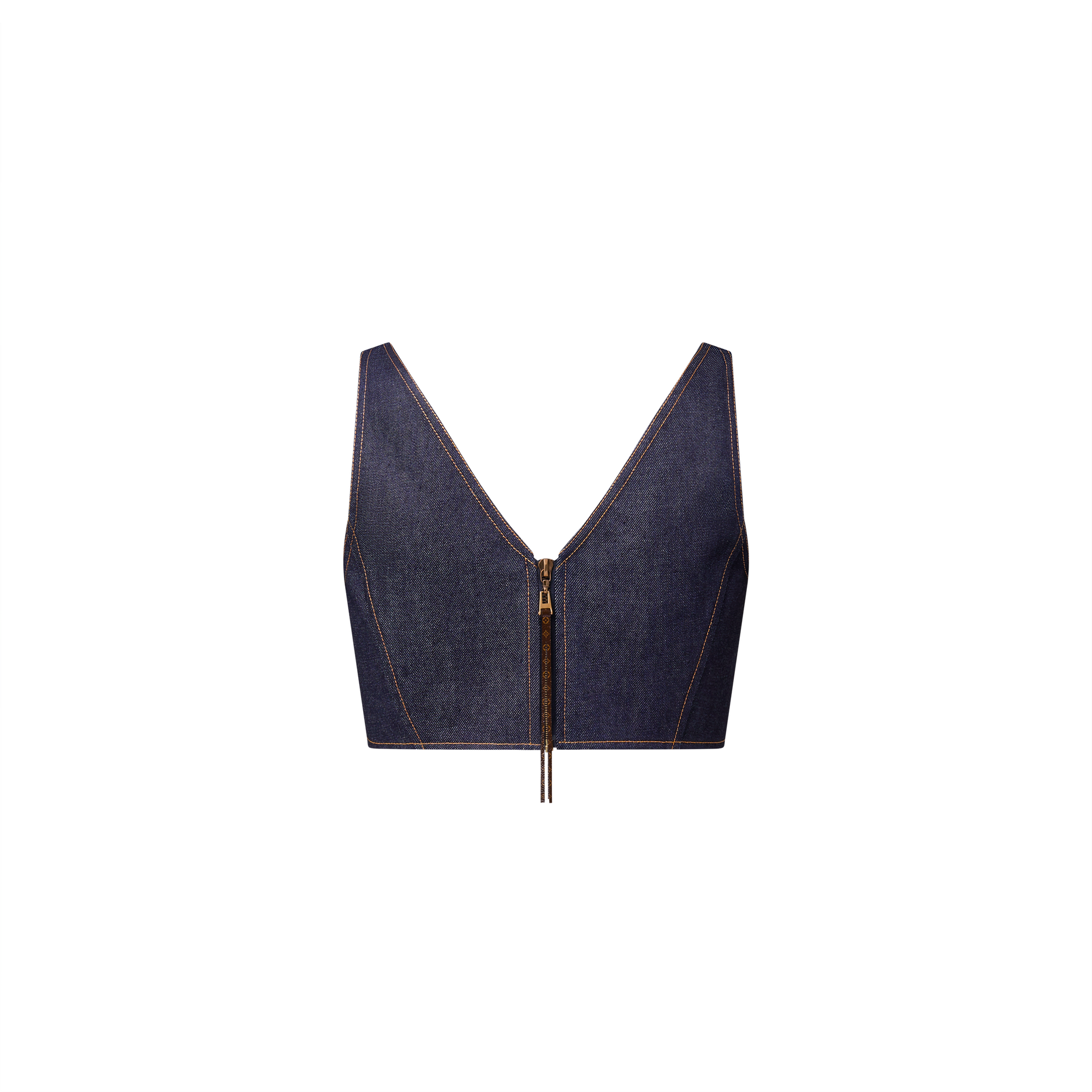 Top corto in denim con scollo a V  Donna Abbigliamento Camicie e T-Shirt | LOUIS VUITTON (Zoom prodotto)