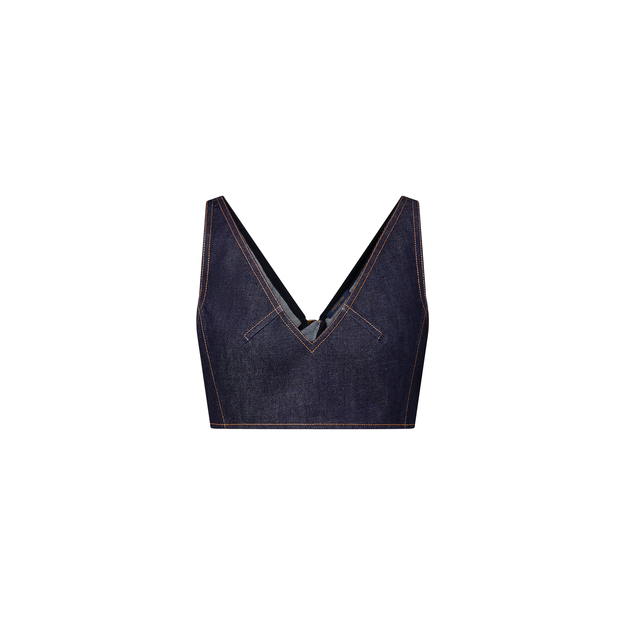 Top corto in denim con scollo a V  Donna Abbigliamento Camicie e T-Shirt | LOUIS VUITTON (Zoom prodotto)