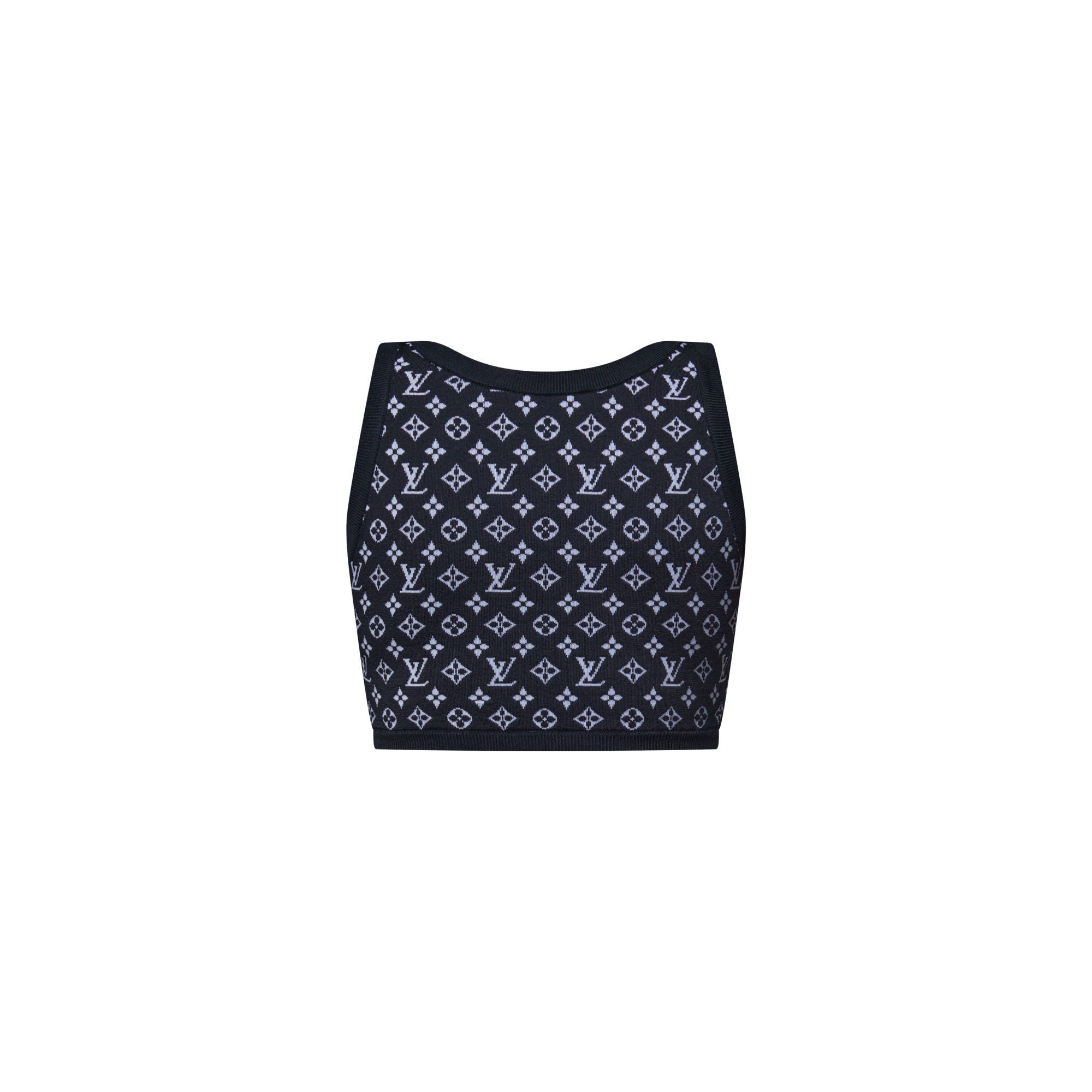 Top corto in maglia con motivo Monogram in trama jacquard  Donna Abbigliamento Camicie e T-Shirt | LOUIS VUITTON (Zoom prodotto)