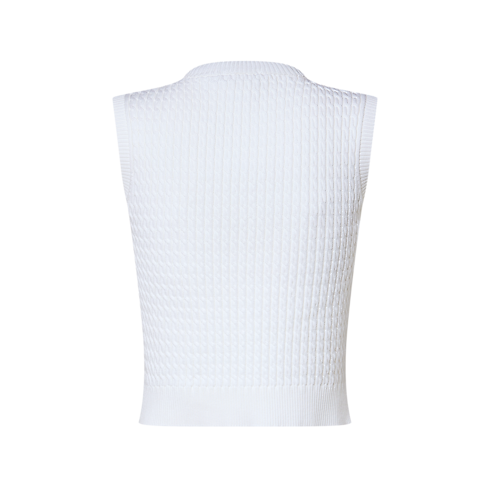 Top in maglia con coulisse e motivo Monogram Donna Abbigliamento Camicie e T-Shirt | LOUIS VUITTON (Zoom prodotto)