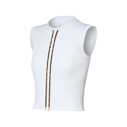 Top in maglia con coulisse e motivo Monogram Donna Abbigliamento Camicie e T-Shirt | LOUIS VUITTON (Zoom prodotto)