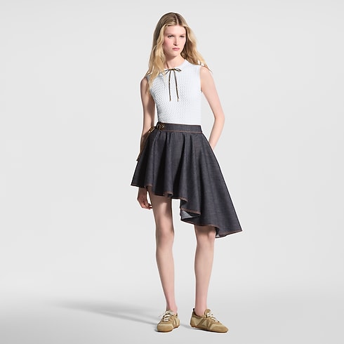 Top in maglia con coulisse e motivo Monogram Donna Abbigliamento Camicie e T-Shirt | LOUIS VUITTON (Zoom prodotto)