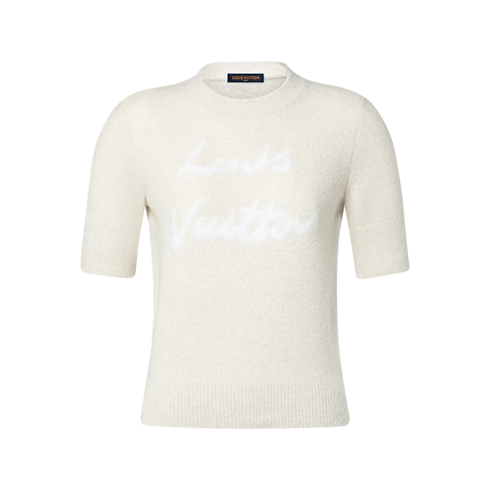 Top in maglia con firma in corsivo Donna Abbigliamento Maglieria | LOUIS VUITTON (Zoom prodotto)