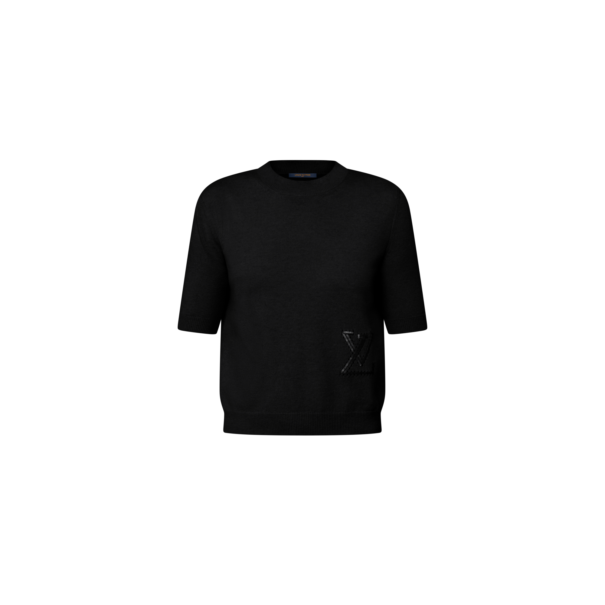 Top in maglia con firma in paillettes  Donna Abbigliamento Camicie e T-Shirt | LOUIS VUITTON (Zoom prodotto)