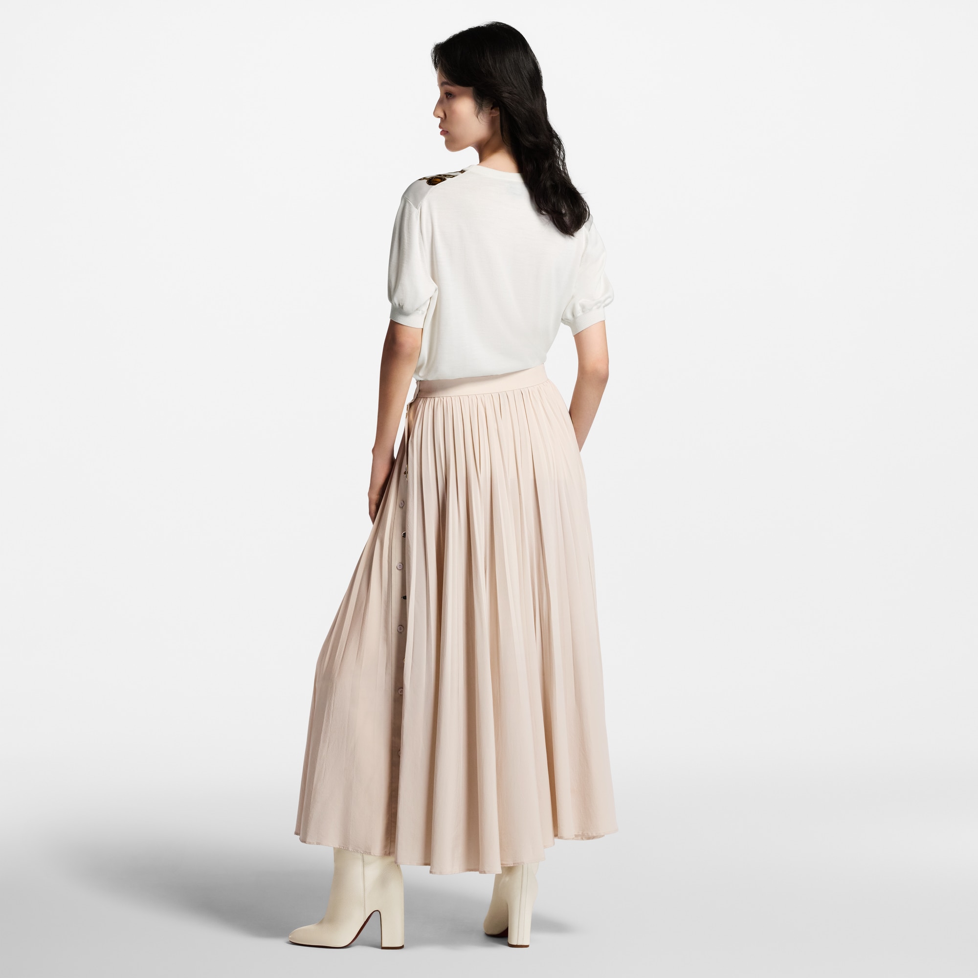 Top in maglia con motivo di collana stampato effetto trompe-l